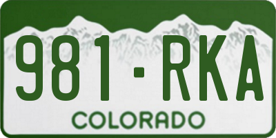 CO license plate 981RKA