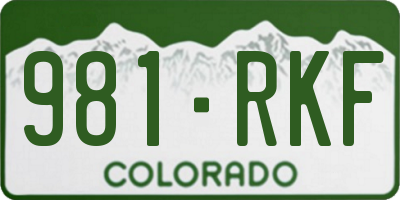 CO license plate 981RKF