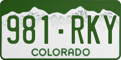 CO license plate 981RKY