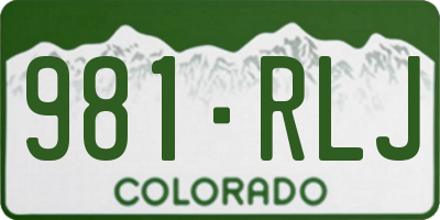CO license plate 981RLJ