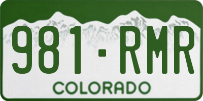 CO license plate 981RMR