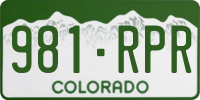CO license plate 981RPR