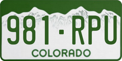 CO license plate 981RPU