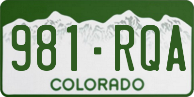 CO license plate 981RQA