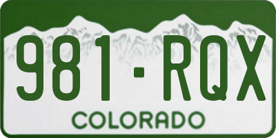 CO license plate 981RQX