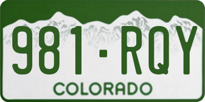 CO license plate 981RQY
