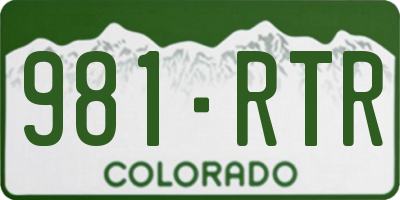 CO license plate 981RTR