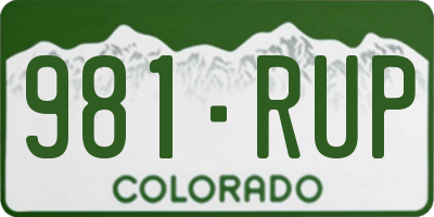 CO license plate 981RUP