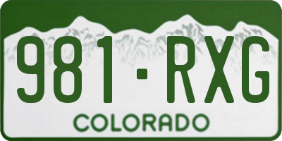 CO license plate 981RXG