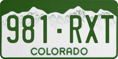 CO license plate 981RXT