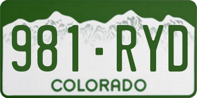CO license plate 981RYD