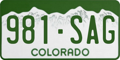 CO license plate 981SAG