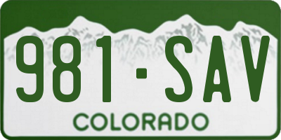 CO license plate 981SAV