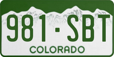 CO license plate 981SBT