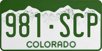 CO license plate 981SCP
