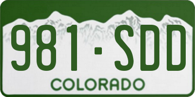 CO license plate 981SDD