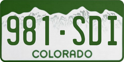 CO license plate 981SDI