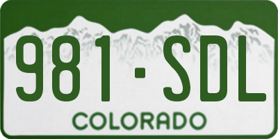 CO license plate 981SDL