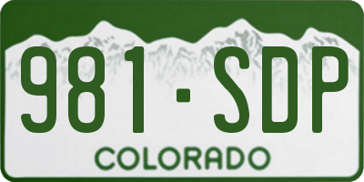 CO license plate 981SDP