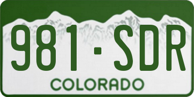 CO license plate 981SDR