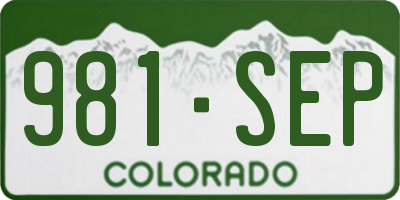 CO license plate 981SEP