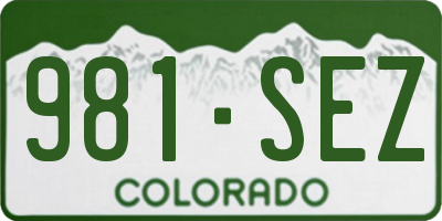 CO license plate 981SEZ