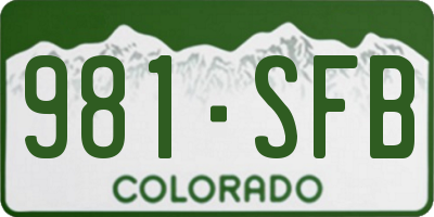 CO license plate 981SFB