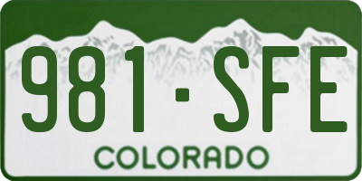 CO license plate 981SFE