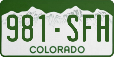 CO license plate 981SFH