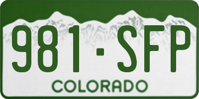 CO license plate 981SFP