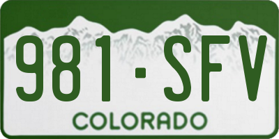 CO license plate 981SFV
