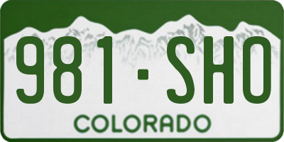 CO license plate 981SHO