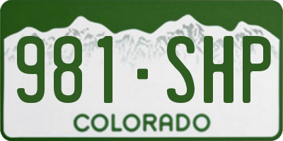 CO license plate 981SHP