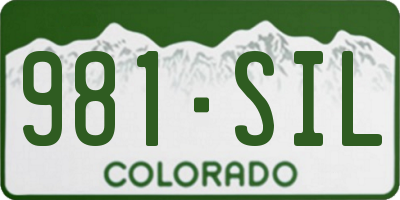 CO license plate 981SIL