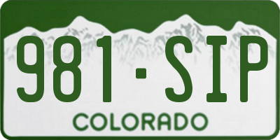 CO license plate 981SIP