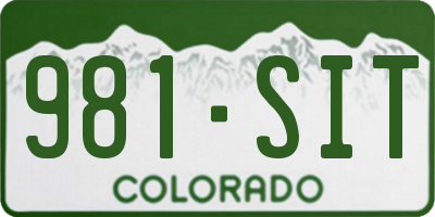 CO license plate 981SIT