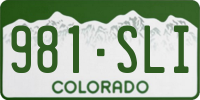 CO license plate 981SLI