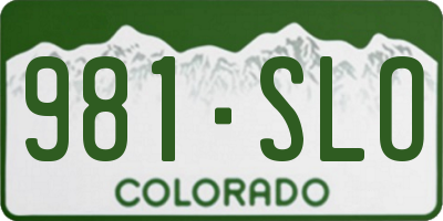 CO license plate 981SLO