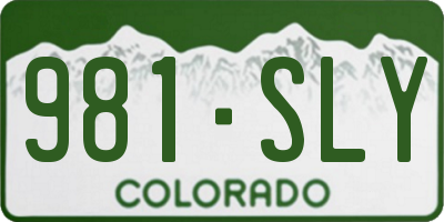 CO license plate 981SLY