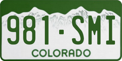 CO license plate 981SMI