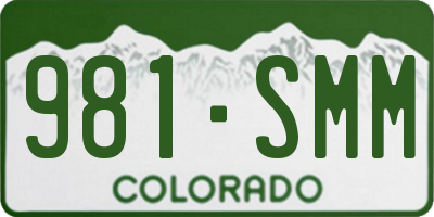 CO license plate 981SMM
