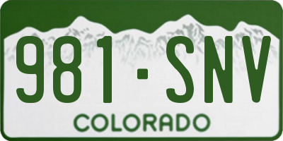 CO license plate 981SNV