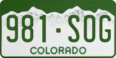 CO license plate 981SOG