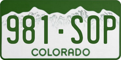 CO license plate 981SOP