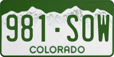 CO license plate 981SOW
