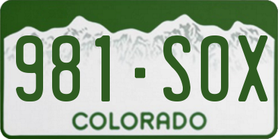 CO license plate 981SOX