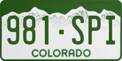 CO license plate 981SPI