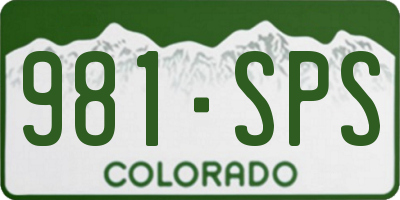 CO license plate 981SPS