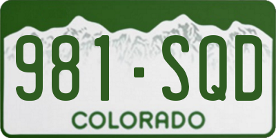 CO license plate 981SQD