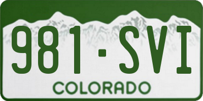 CO license plate 981SVI